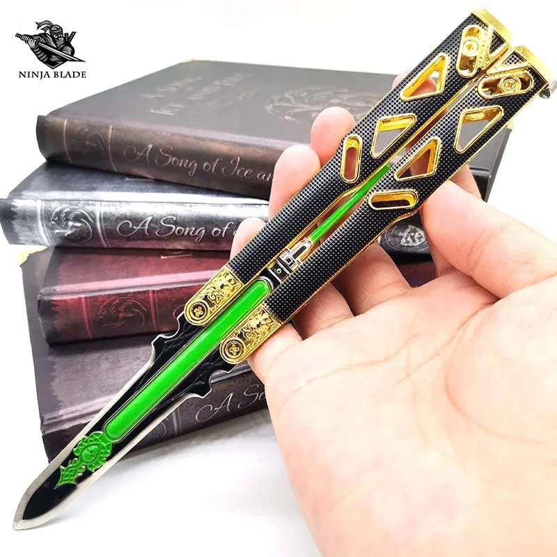 Apex Legends-cuchillo de mariposa Wraith Kunai sin afilar, modelo de exhibición de Metal para colección de juegos