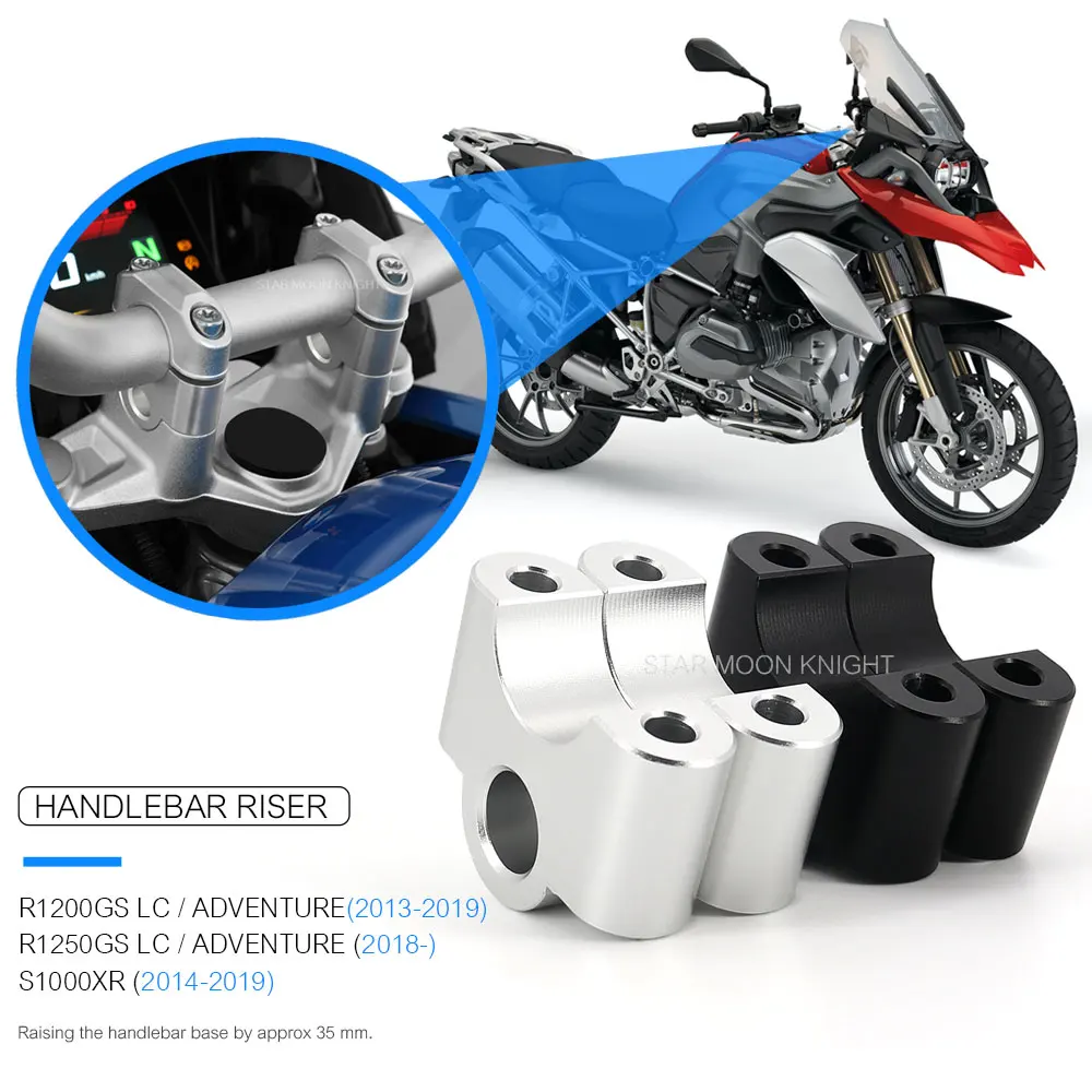 Moto Handlebar Riser For BMW r1200gs r1250gs GS 1200 1250 R LC GS1250 Adventure ADV S1000XR Handle Bar Clamp Adapter 35MM Extend