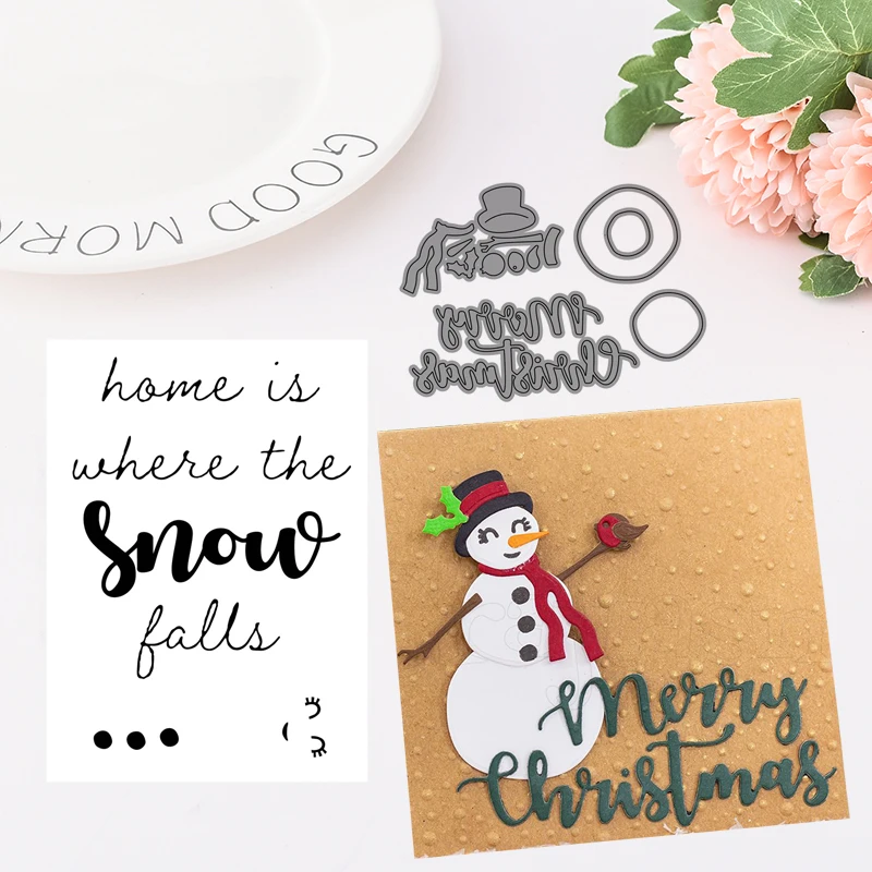 CH Joy Snowman металлические Вырубные штампы и Сделай Сам Скрапбукинг карточный
