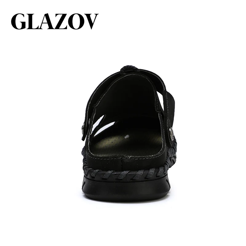 Мужские пробковые шлепанцы GLAZOV черные повседневные пляжные сабо из натуральной
