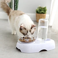 dog cat food bowl dog water fountain feeder double bowl kitten drinking raised stand dish food and water bowls non slip bowl