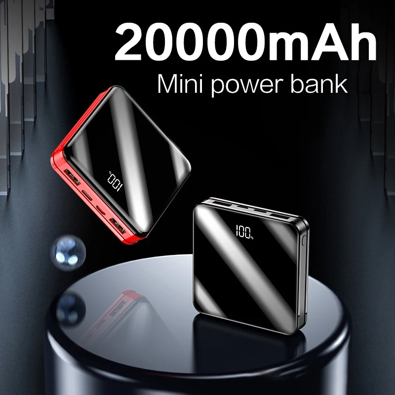 Компактный внешний аккумулятор на 20000 мА · ч для Xiaomi Mi iPhone Samsung тонкий портативное