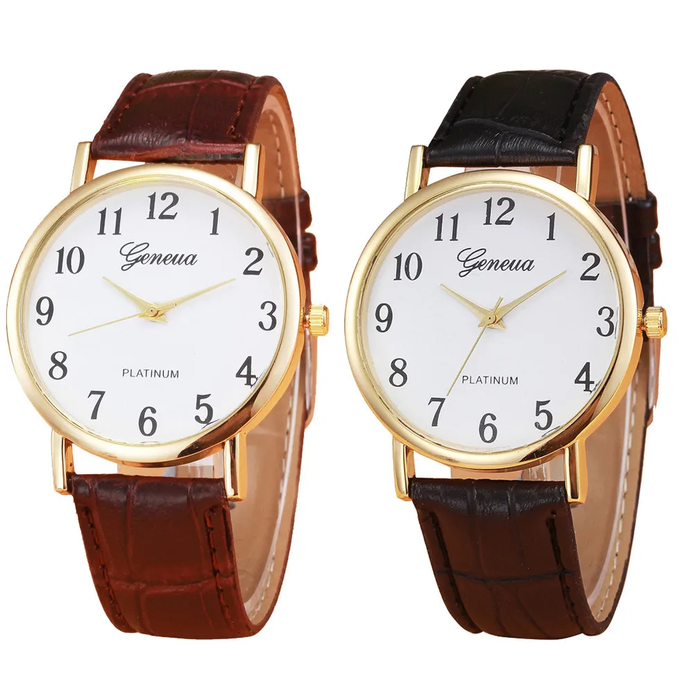 

2021 Top Brand Hot Women Watches Fashion Leather Band Unisex Simple Business Analog Alloy Vintage Quartz Watch Female Clock