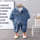 Детская джинсовая куртка, на веснуосень, 2 шт.компл.