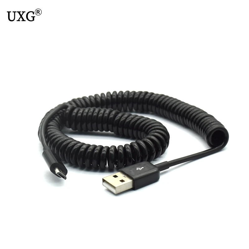 

Пружинный кабель USB 2,0/Micro USB, спиральный 5-контактный адаптер, цифровой разъем USB кабель для зарядки передачи данных, кабель для зарядного уст...