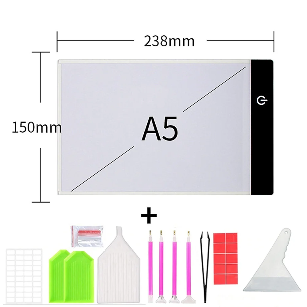 

Diamond Painting USB Led Light Box A5/A4Three Level Dimmable Led Light Pad Diamond Painting Embroidery Tools Accessories
