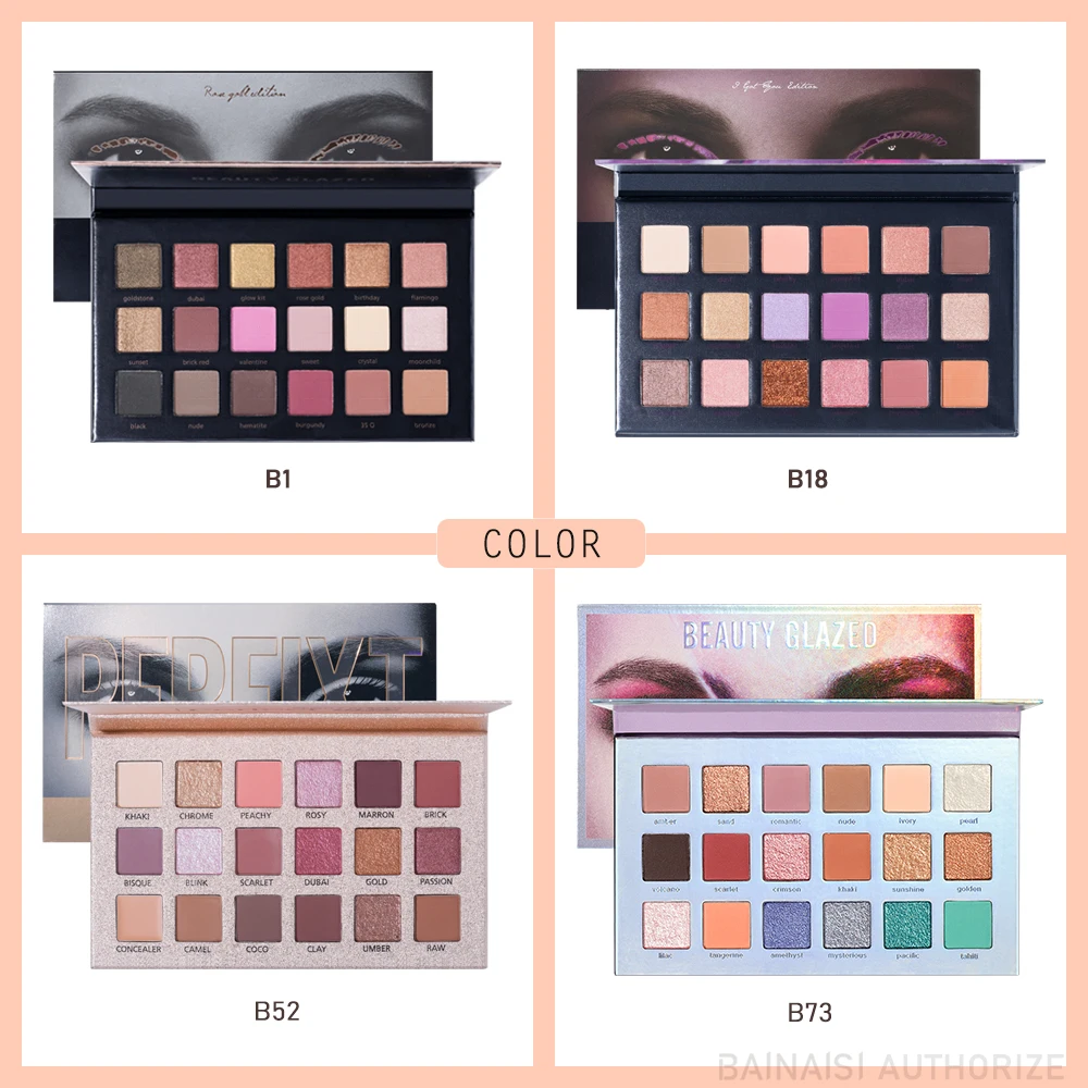 BEAUTY GLAZED18 цвета палитра для макияжа Тени век легко носить тени натуральные