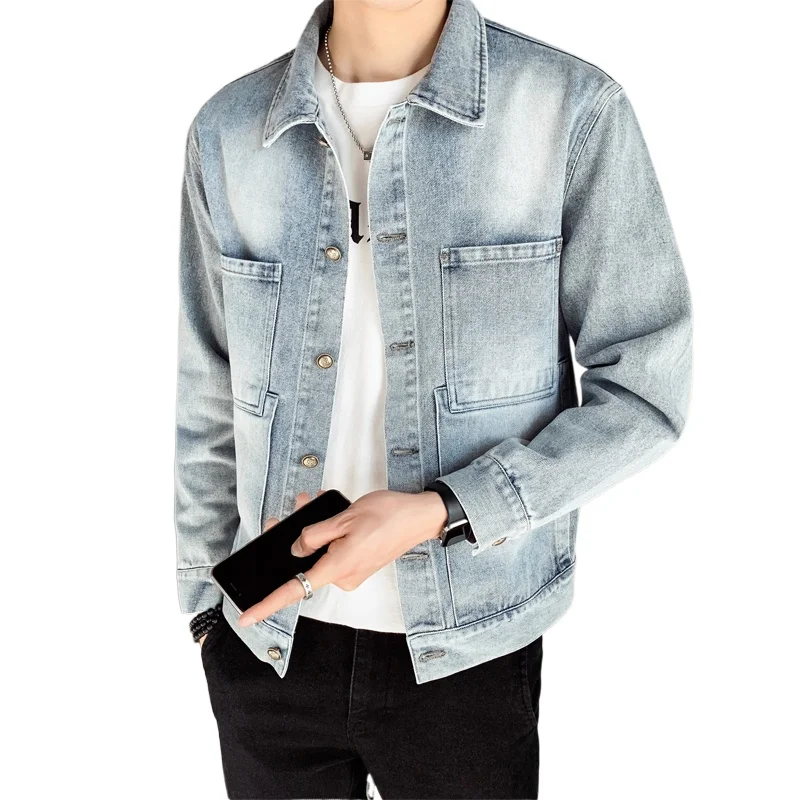 

2021 Denim Jacket Men Hole Retro Motorcyle Basic Coat Streetwear Hip Hop Bomber Jacket Cowboy Men's Jean Jacket Chaqueta Hombre