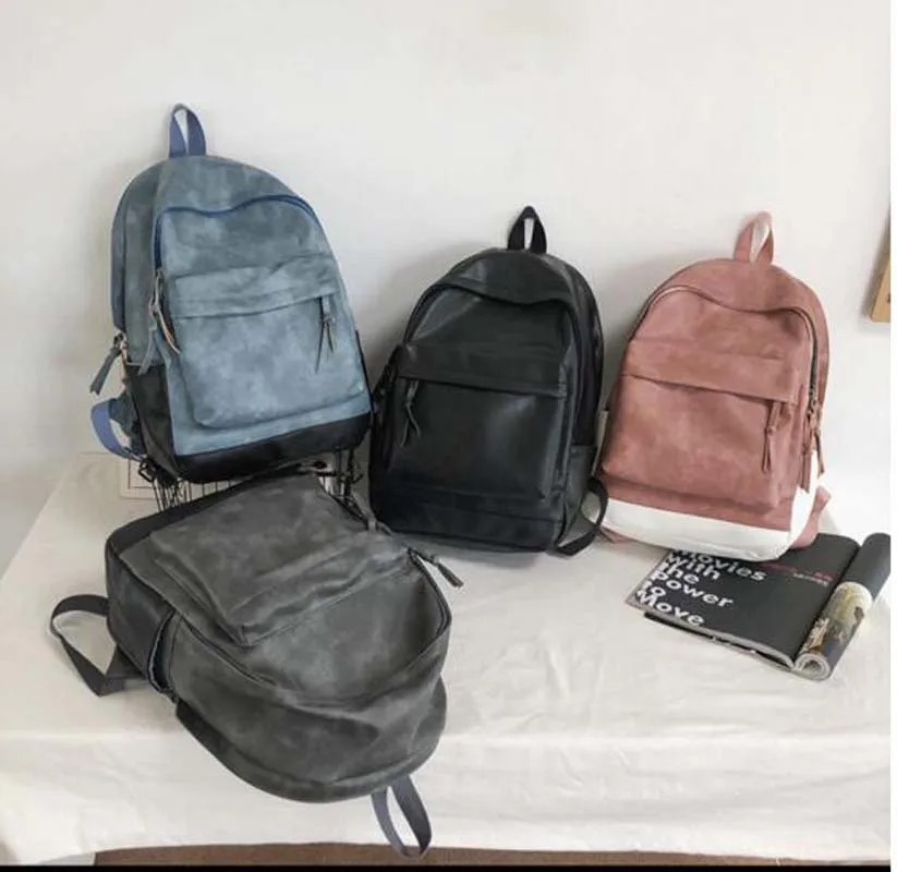 

Free Shipping Fashion Backpack High Quality PU Leather Men Women School Bag Totes Casual Outdoor Travel Double Shoulder Bags