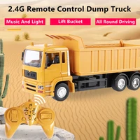 childrens remote control wireless dump truck lift bucket self unloading lightmusic 2 4g electric construction vehicle rc toy