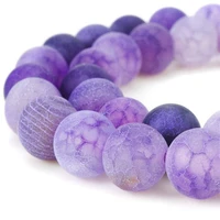 natural purple weathered agate beads for jewelry making round loose bead diy bracelet accessories 46810 mm