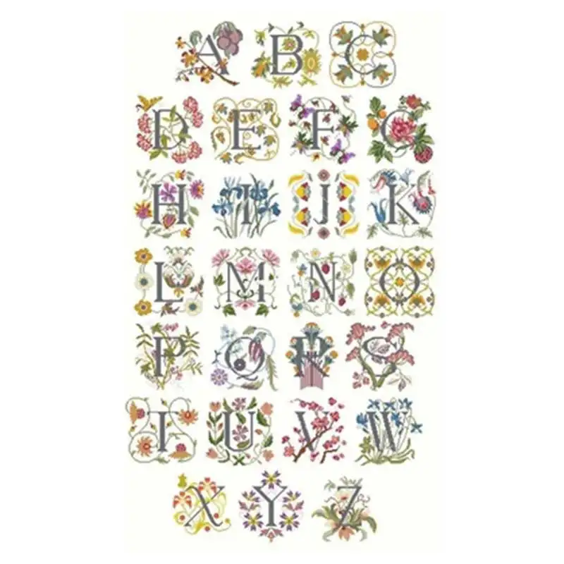 

Small flower alphabet patterns Counted Cross Stitch 11CT 14CT 18CT DIY Cross Stitch Kits Embroidery Needlework Sets