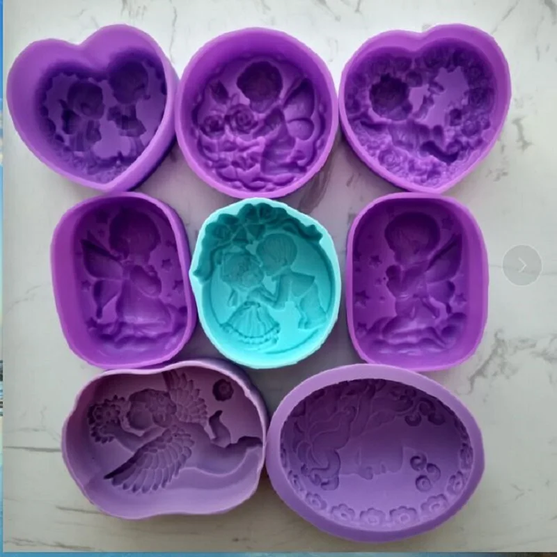 Long term supply of silicone soap mold single men and women die angel colour random | Cake Tools
