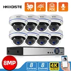 Система видеонаблюдения HKIXDISTE, H.265 +, 4K POE, NVR, 8 Мп, с распознаванием лица, IP-камеры, 15 шт.