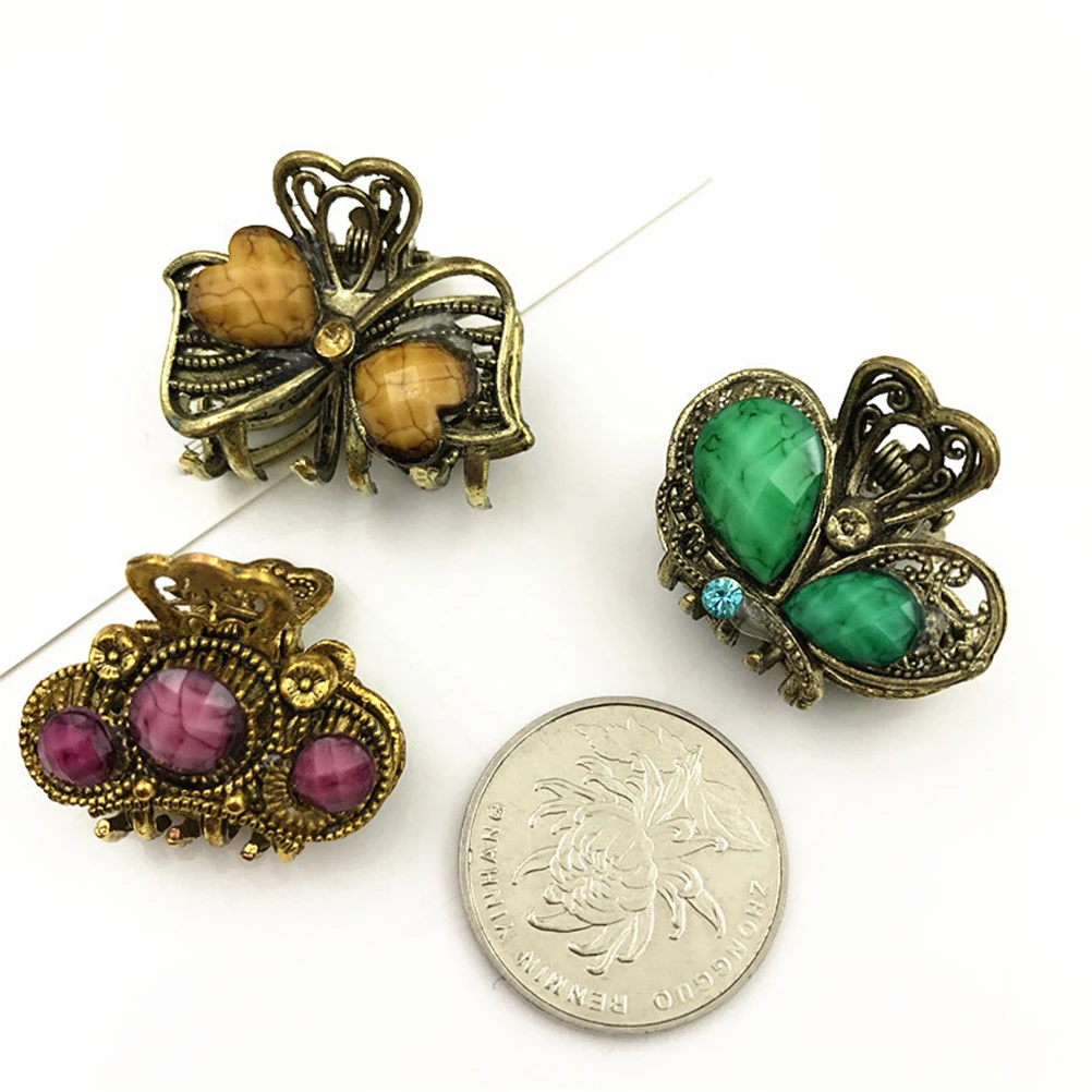 2 шт. Женские Ретро полимерные заколки для волос Мини Бабочка Корона