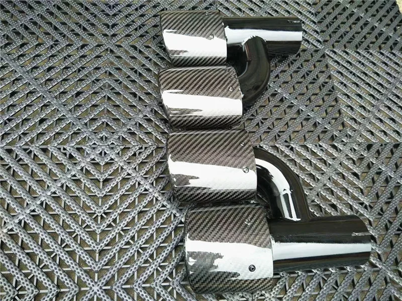 Одна пара овальных двойных глянцевых черных углеродных наконечников для