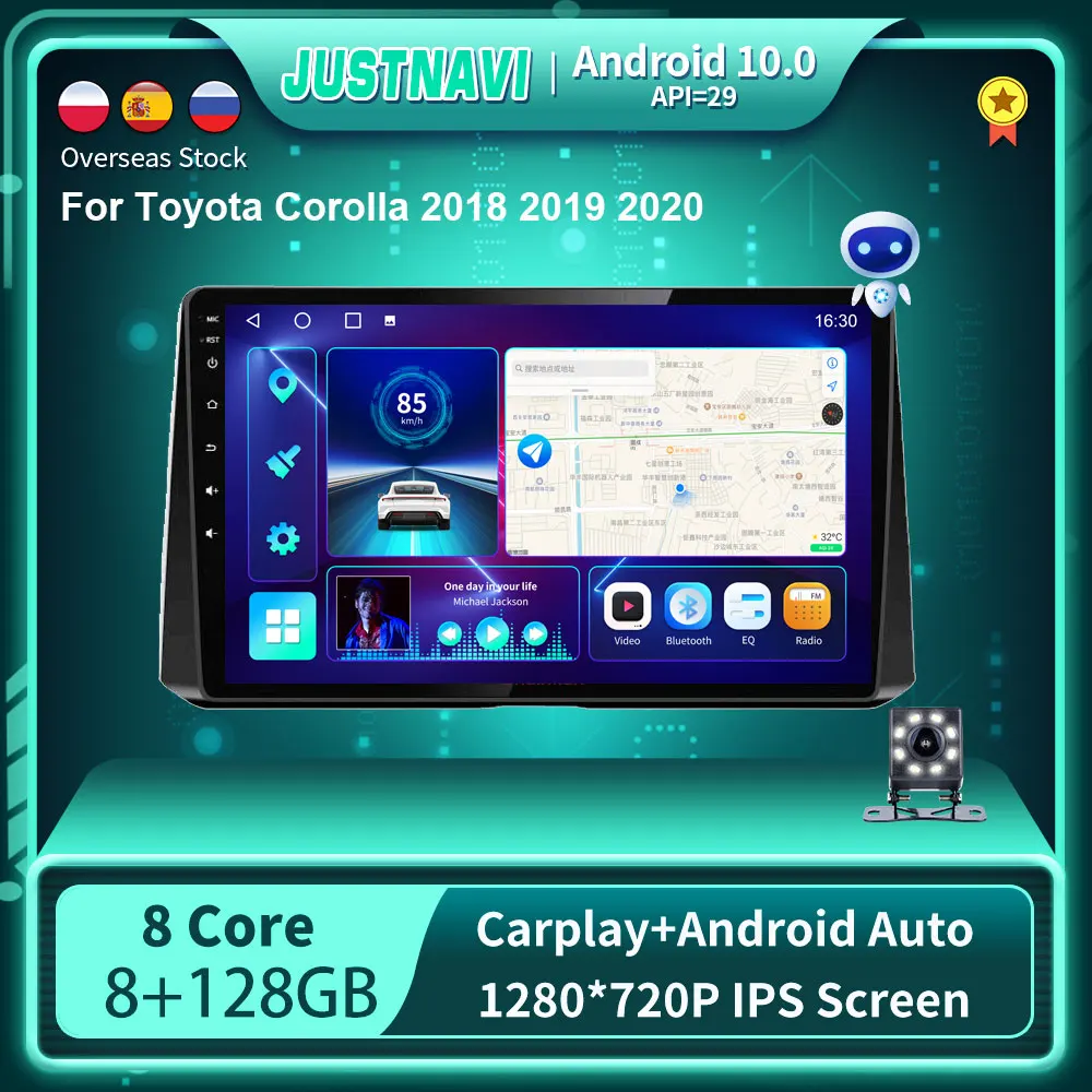 Автомобильный радиоприемник JUSTNAVI QT10 для Toyota Corolla 2018 2019 2020 NAVI GPS FM BT Carplay
