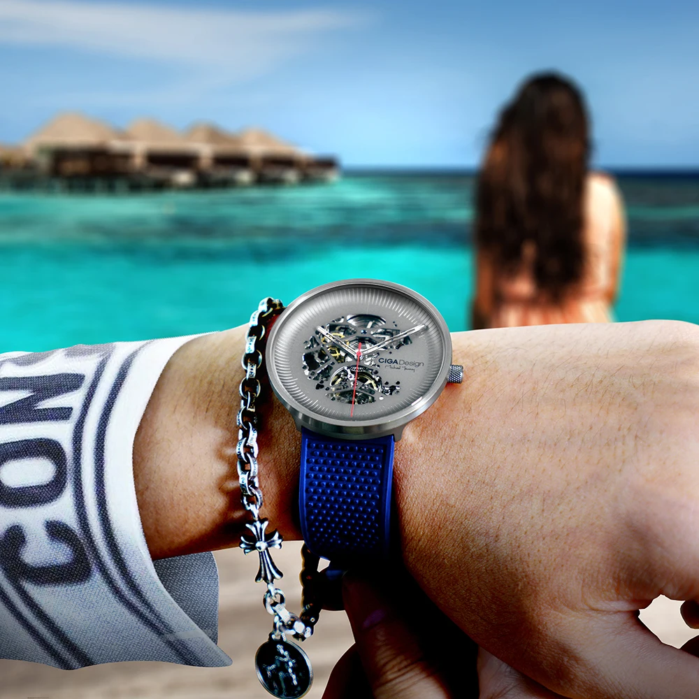 

CIGA Dsign Men'S Watch Titanium Dial Watch For Men Luxury Casual Watches Mens 2020 Automatic Mechanical Silicone Strap Clock