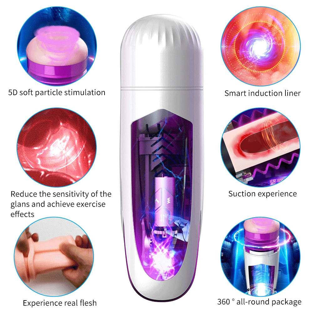 Автоматическая телескопическая чашка для мужской мастурбации оральный секс-шоп