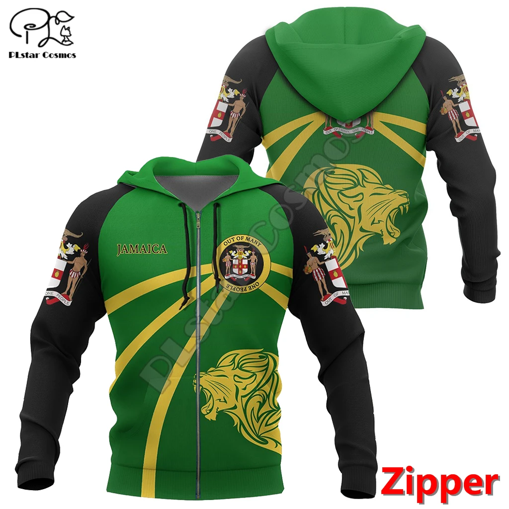 

PLstar Cosmos 3DPrinted Jamaican Flag Badge Lion King New Fashion Fall/Winter Mens Hoodies Zipper Jacket Unisex Dropship Style-3