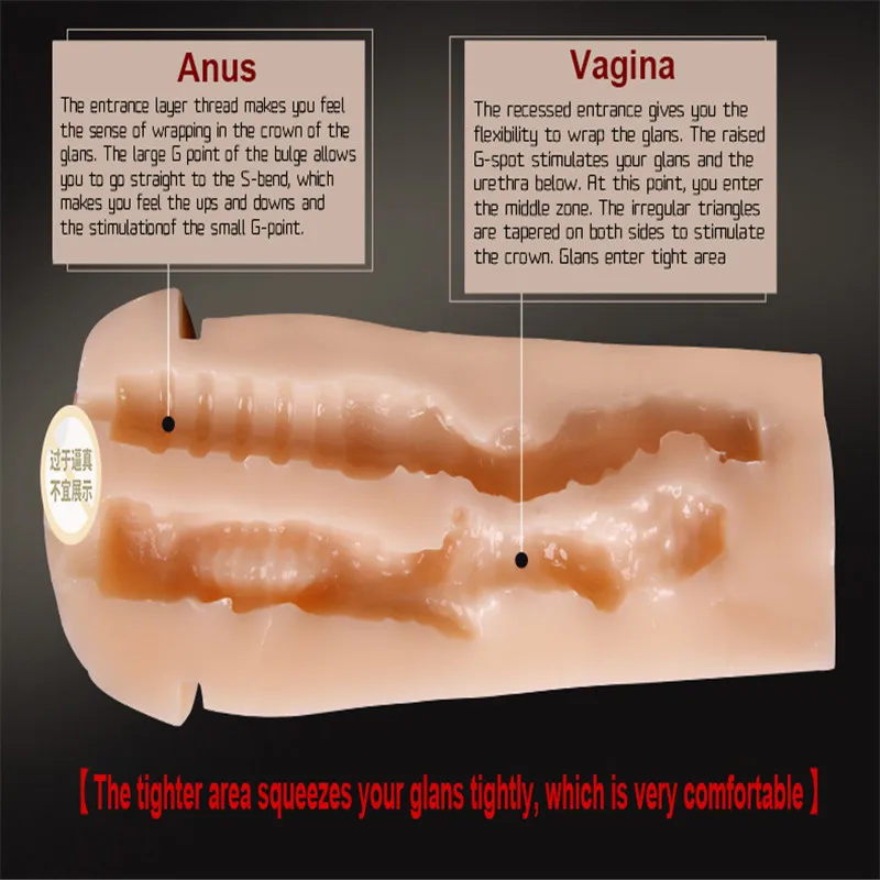 Мужской Вибратор Вагина анал двухканальный мастурбатор настоящая киска секс