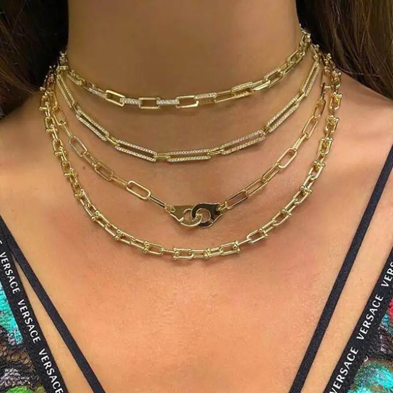 Новое поступление оптовая продажа позолоченная цепочка из звеньев разноцветный