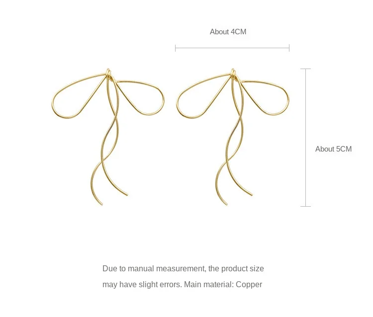 

2020 Korean New Fashion Design Sense Line Bow Earrings Female Elegant Temperament Light Luxury Simple Earrings