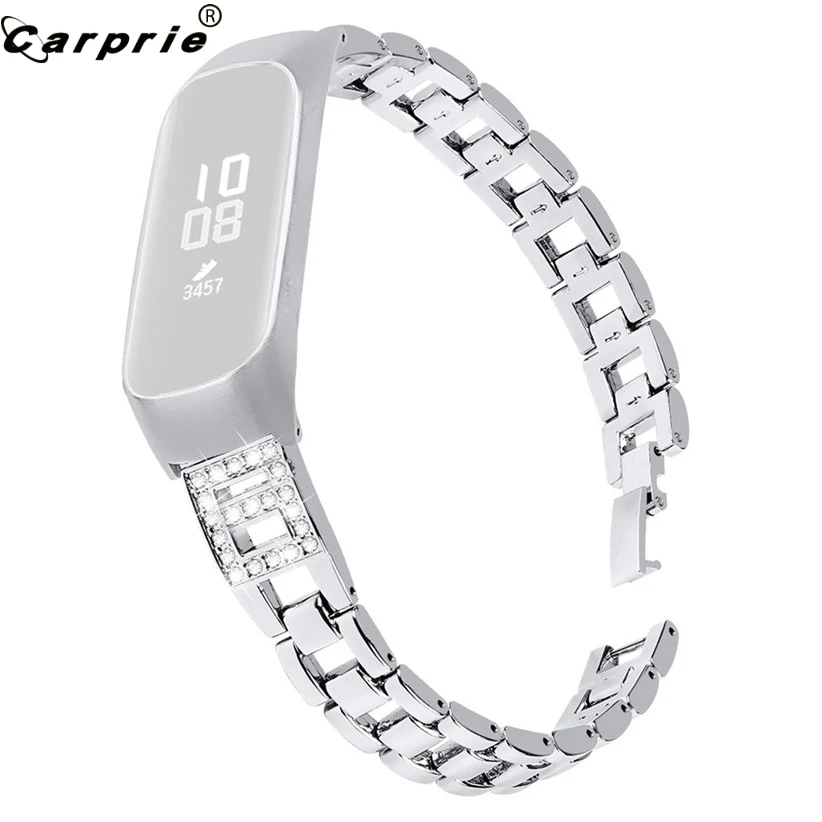 

CARPRIE Fashion Women Stainless Steel Rhinestone Watch Strap For Samsung Galaxy Fit-e Replacement Wristband Straps 201