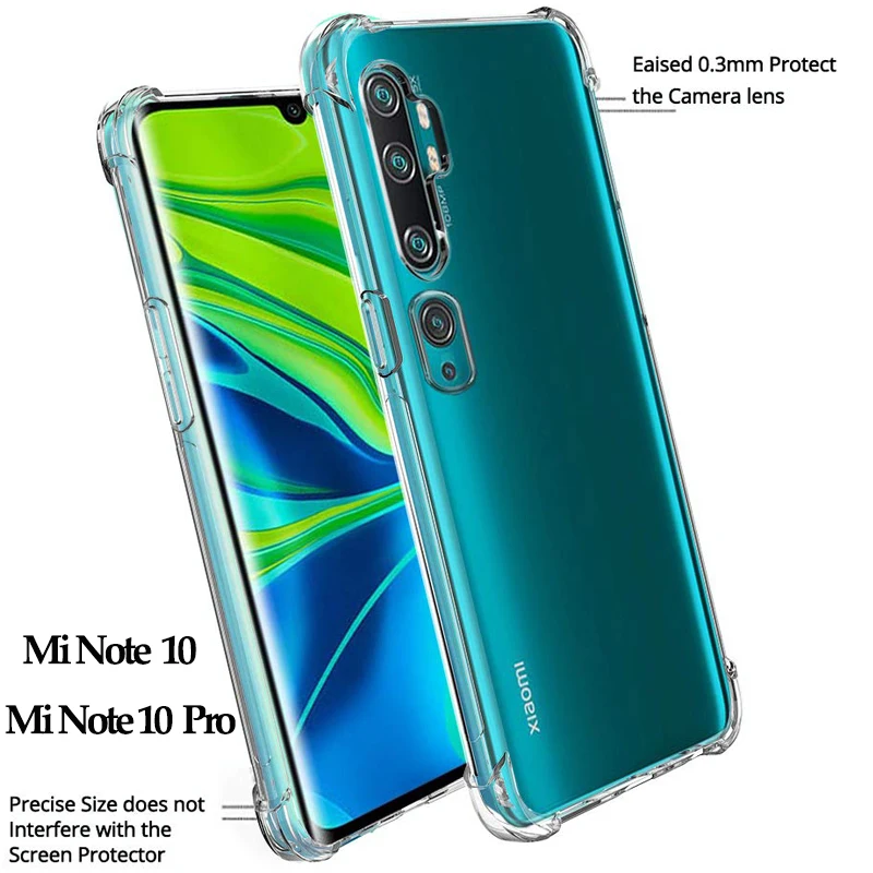 Армированный чехол и стекло для Xiaomi mi Note 10 Pro (mi CC9 Pro) силиконовый Бампер