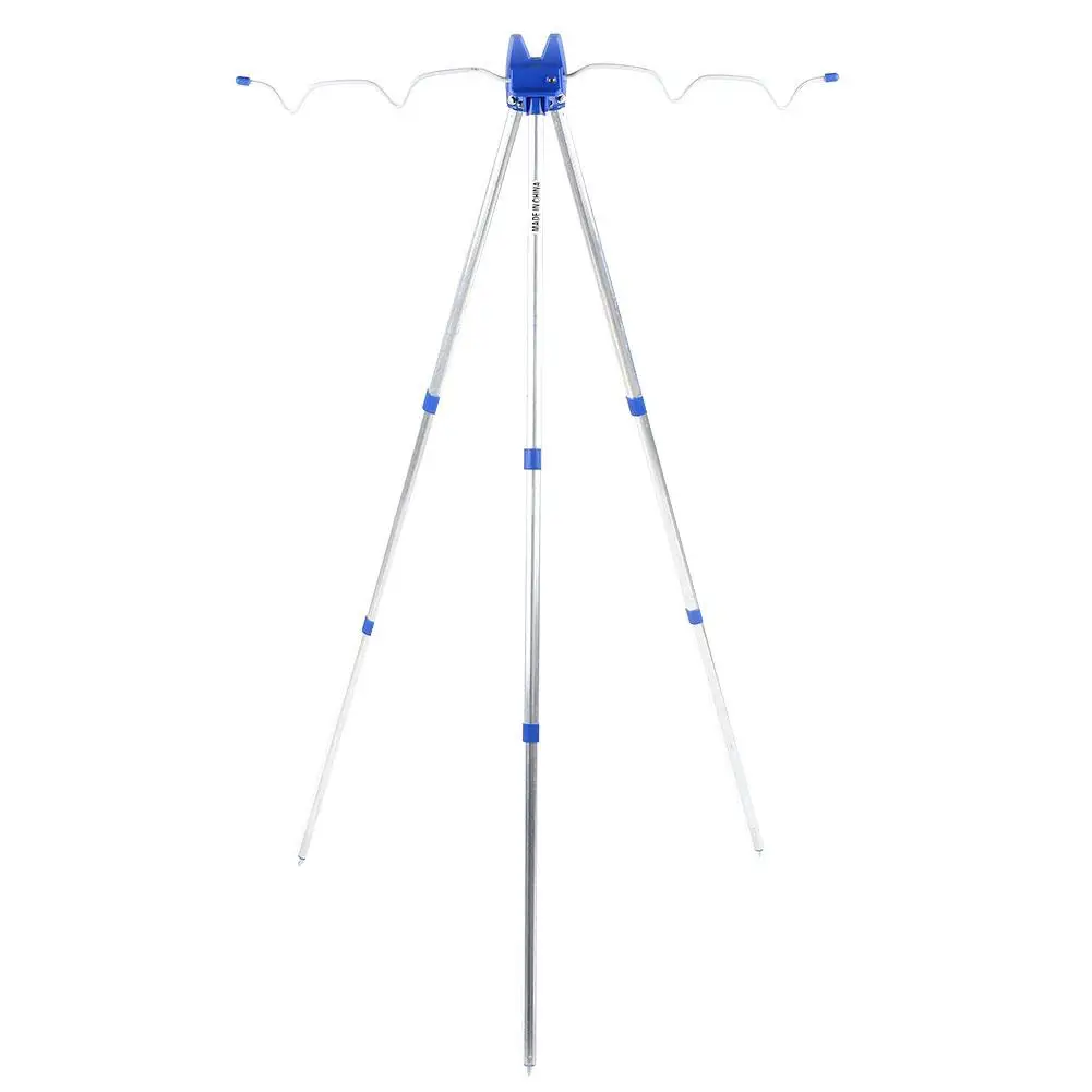 

Tripod Stand Rest Fishing Rod Tripod Ground Insertion Silver Blue Aluminum Alloy Fishing Rack