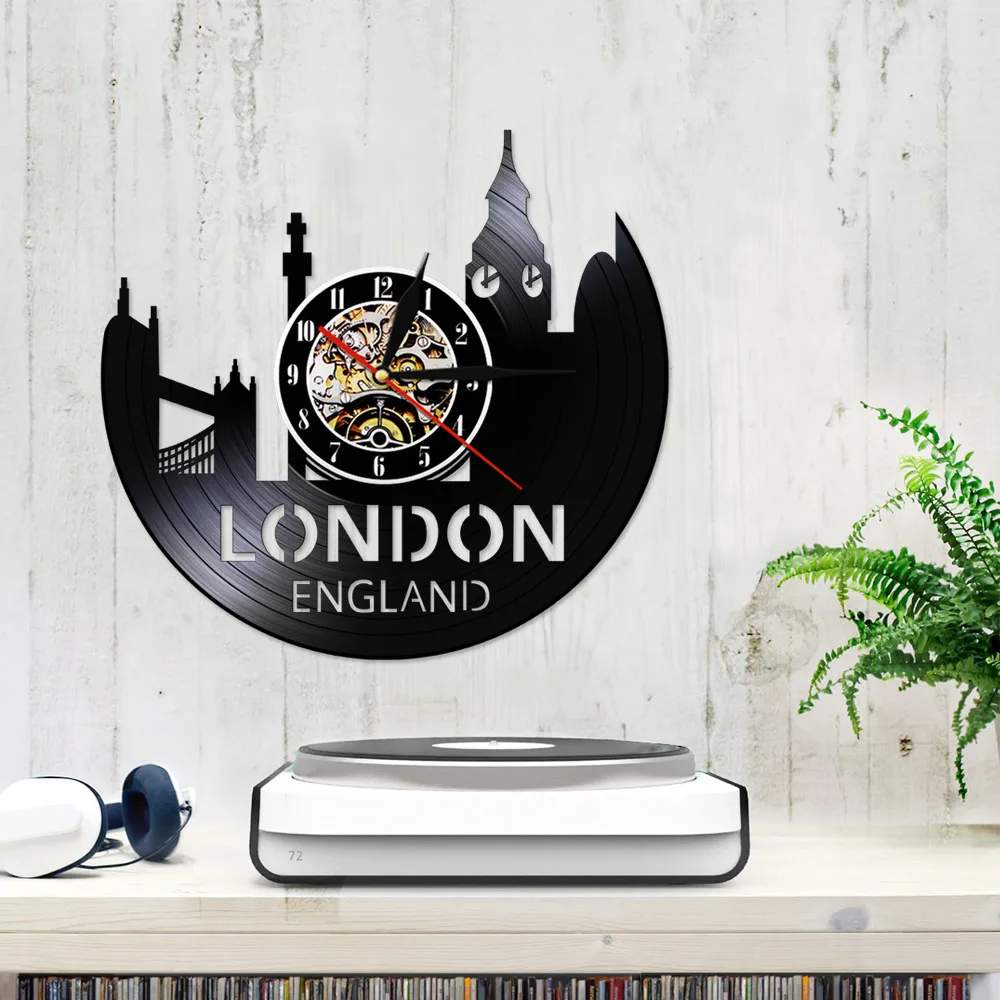 Лондонские часы с виниловой пластиной городской пейзаж башня Лондона домашний