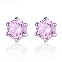 simple thin round cubic zirconia stud earrings gold color plated multi color cz small earring hypoallergenic jewelry gift
