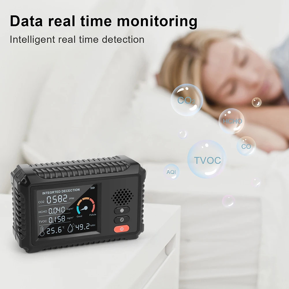 

Digital CO2 Sensor PPM Meters Mini Carbon Dioxide Detector Gas Analyzer Air Quality Monitor USB Detector TVOC HCHO PM2.5 Meter