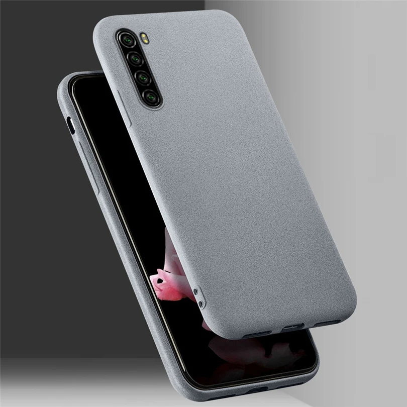 New Fashion Solid Color Phone Case For Xiaomi Redmi Note 6 7 8 Anti-fingerprint Sandstone Soft TPU Pro |