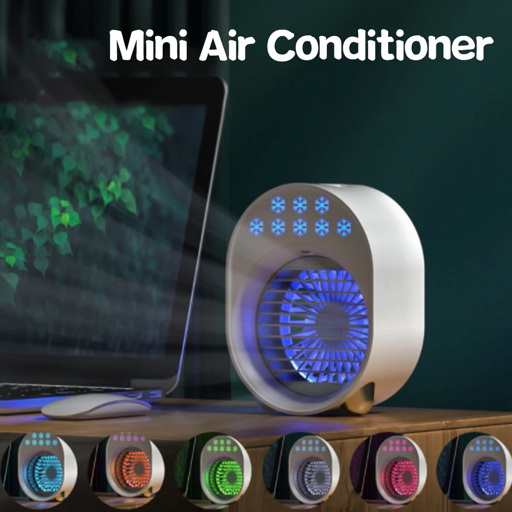 

Air Humidifying Spray Conditioner Humidifier 3-in-1 Negative Ions Desktop USB Charging Cooling Home Office Air Conditioning Fan