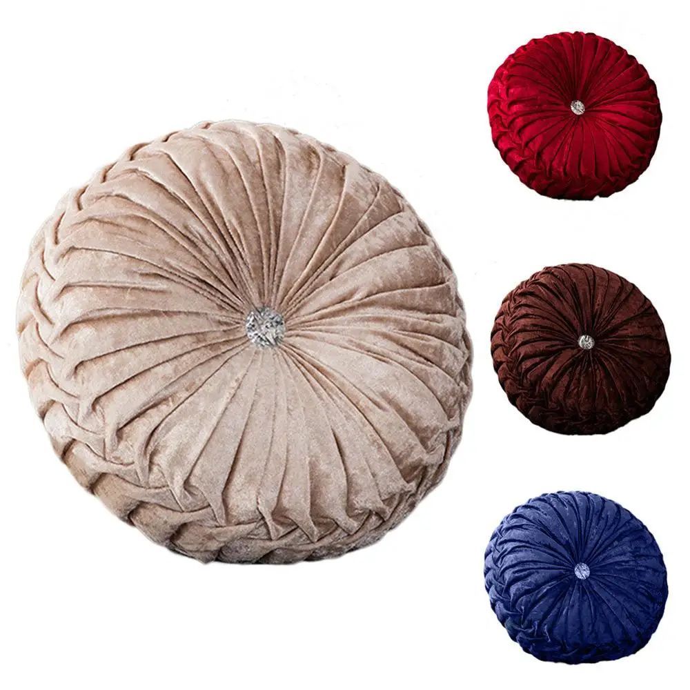 Круглая подушка для сиденья раздавить бархатные подушки круговой стул жемчуг
