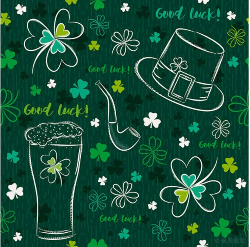 Декоративная ткань ко Дню Св. Патрика на ирландский день 10 шт. хлопчатобумажная