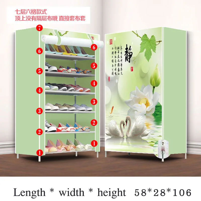 8-слойный 5-слойный пылезащитный шкаф для обуви домашняя складная металлическая