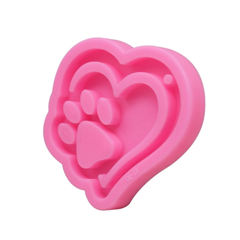 

Crystal Epoxy Resin Mold Love Heart Bear Paw Keychain Casting DIY Silicone Mould Crystal Mold Soap Making dropshipping