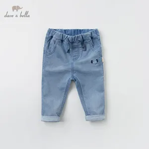 DBX12617-2 dave bellaвесенние модные однотонные детские длинные штаны для маленьких мальчиков; брюки для малышей