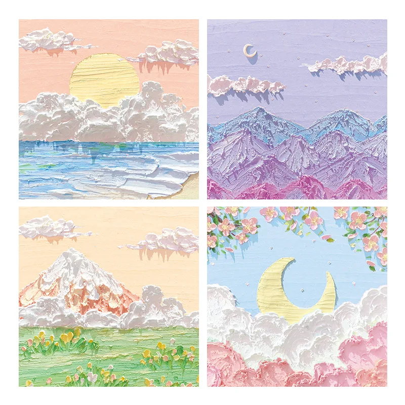 80 sheets Kawaii Oil Painting Posted It Sticky Notes Notepad Stationery Memo Student Gift School Office Decorative Supplie images - 6