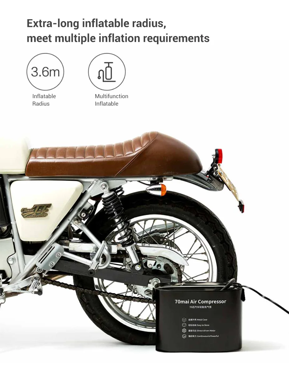 Xiaomi Mijia 100Psi воздушный компрессор DC12V автомобильный воздушный насос мини компрессор для шин автомобильный насос для шин для автомобиля грузовика внедорожника