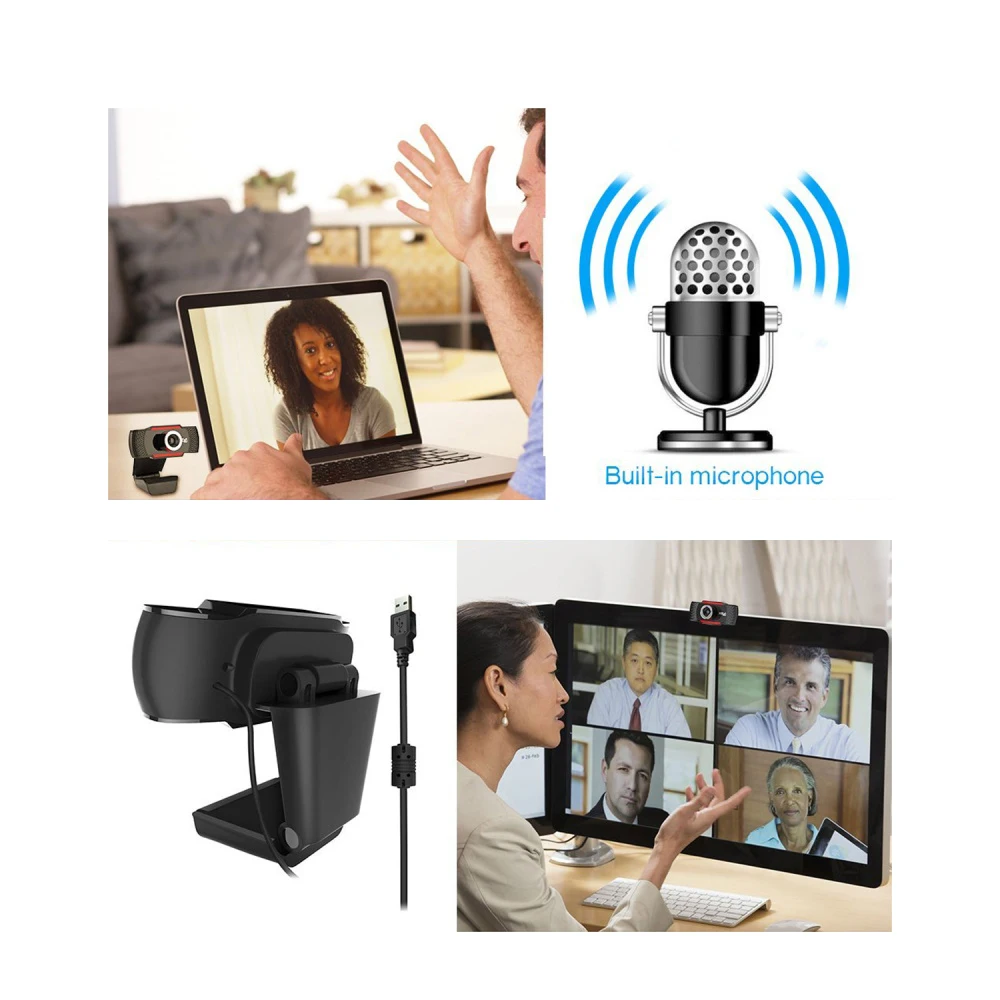 USB веб камера HXSJ S80 1080P HD 2 МП Компьютерная встроенный звукопоглощающий микрофон
