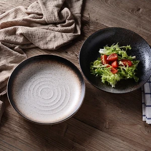 Creative Personality Japan and South Korea Ceramic Household Tableware Shaped Thread Dinner Plate Steak Plate Pasta Plate