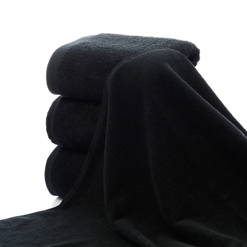 

Pure Black Towel Household Bathroom Bath Towel Cotton Thickened Soft Towel Set Hand&Bath Towel Absorbent Sweat Towels