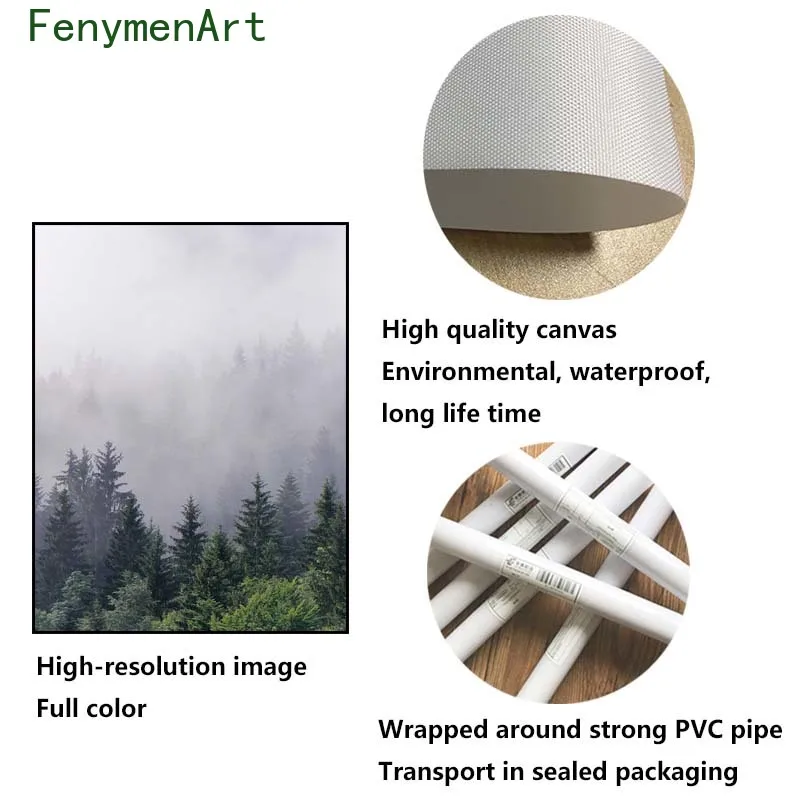 

Nordic Forest Lanscape Canvas Painting Modern Poster and Print Decorative Wall Art Picture for Living Room Home Decor