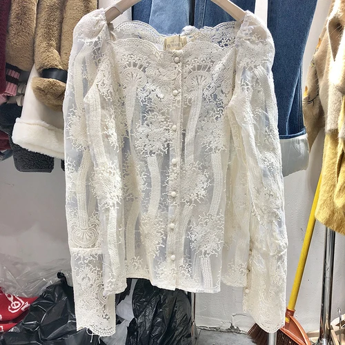 Повседневная Женская блузка без бретелек сексуальный кружевной топ с открытыми