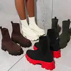 Женские короткие трикотажные ботинки, Осень-зима, 2021