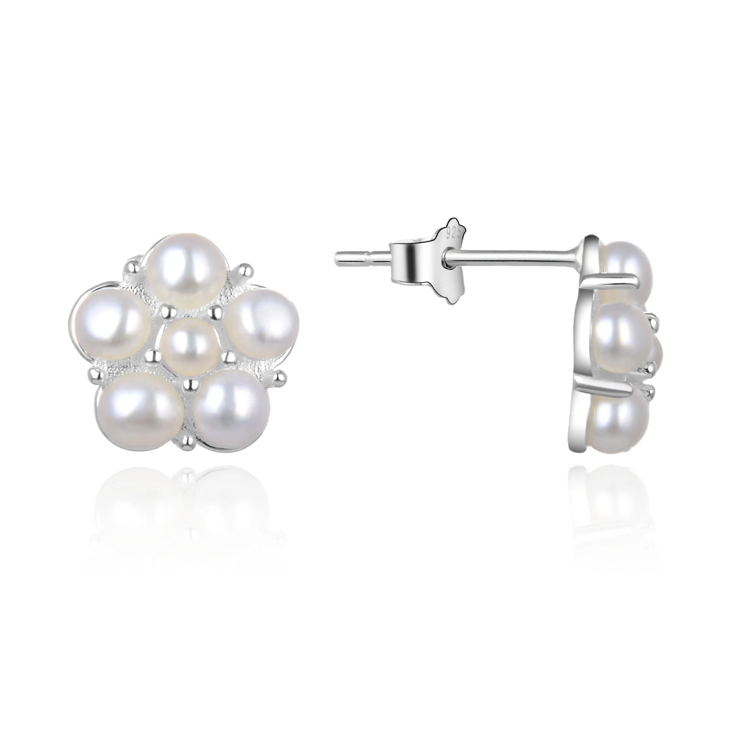 

Beritafon 925 Sterling Silver Freshwater Pearl Stud Earring for Women or Girls Gift