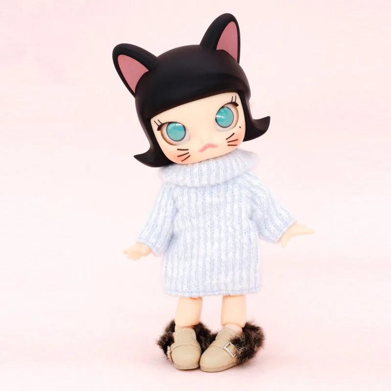 

Зимнее меховое пальто OB11 GSC однотонная Одежда для куклы Molly пальто-свитер